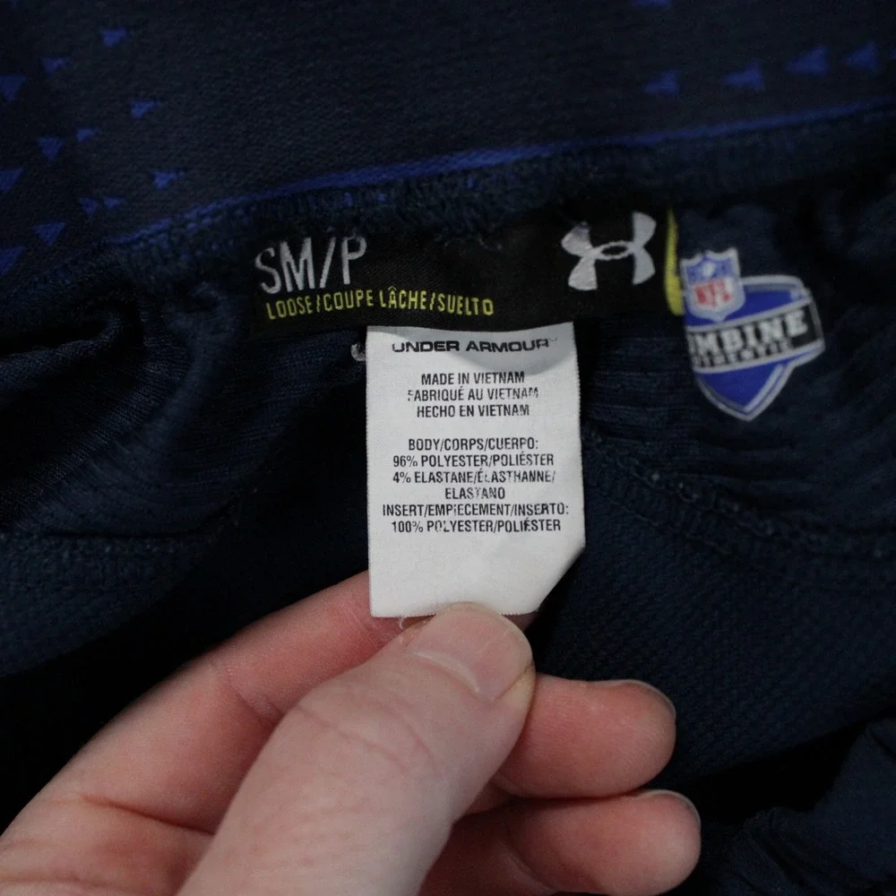 Under Armour NFL Combine Authentic Shorts Navy Blue Mens SM/P Football Athlete